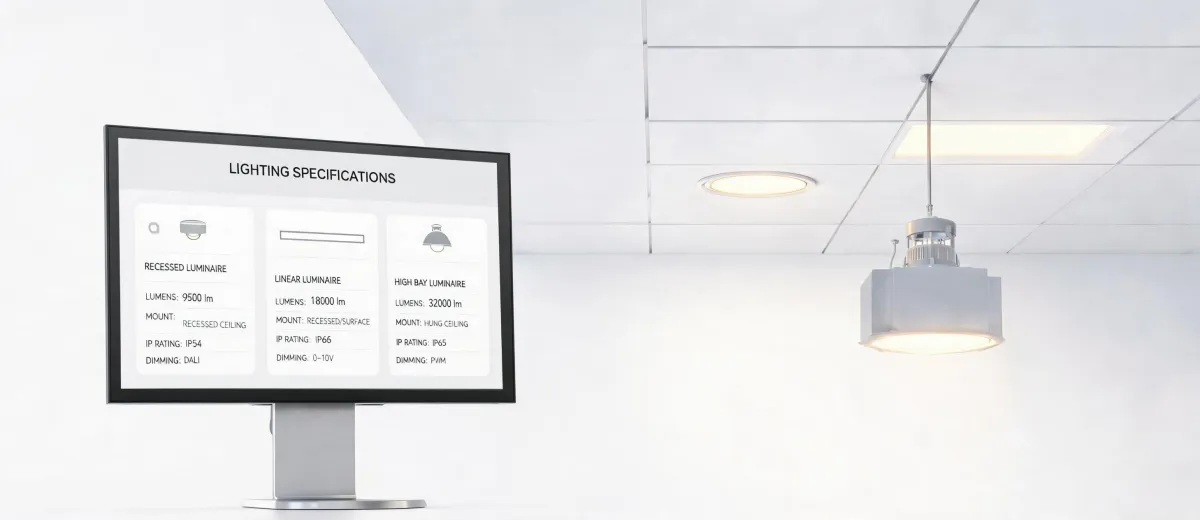 Lighting product selection dashboard